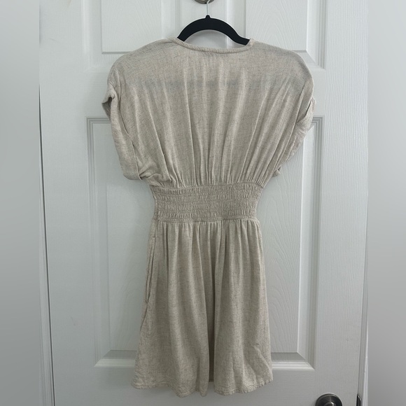 Short-Sleeve Smocked Waist Mini Dress - Picture 4 of 9